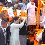 सीता दाहालको अन्त्येष्टि : प्रचण्डले दिए दागबत्ती