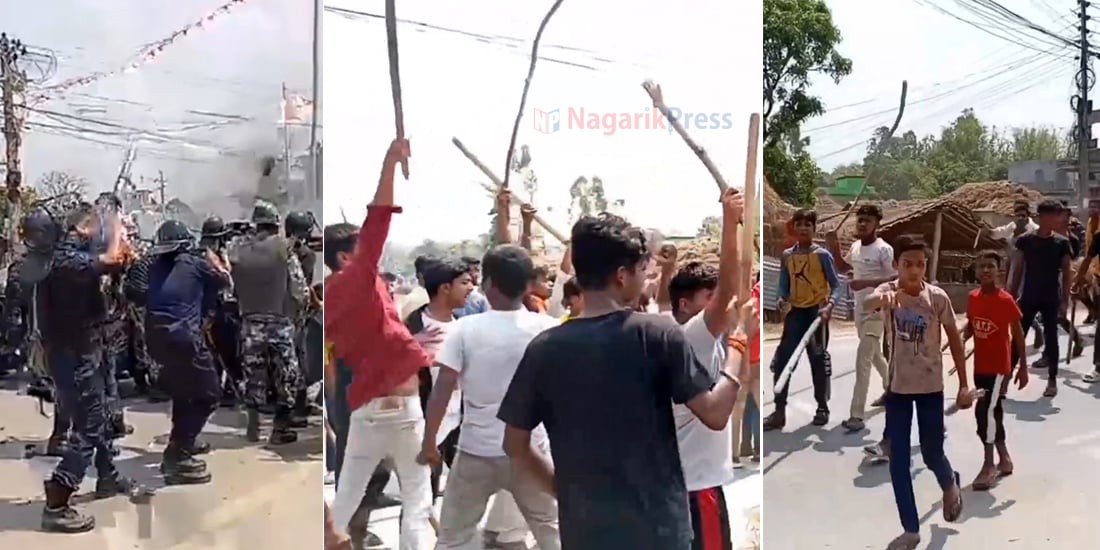 सुनसरीमा हिन्दु र मुस्लिमको भीडन्तले तनावग्रस्त , ८० राउन्ड हवाई फायर (तस्बिरहरु)
