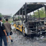 भरतपुरमा अज्ञात समूहले स्कुल बसमा आगजनी