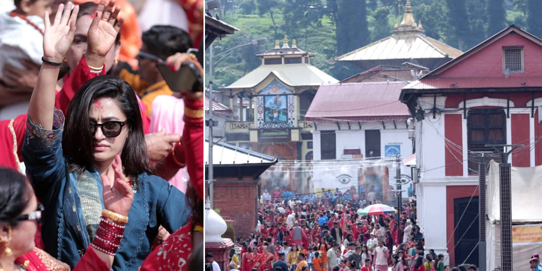 हरितालिका तिज मनाइँदै, पशुपतिमा भक्तजनहरुको घुइँचो (फोटो फिचर)