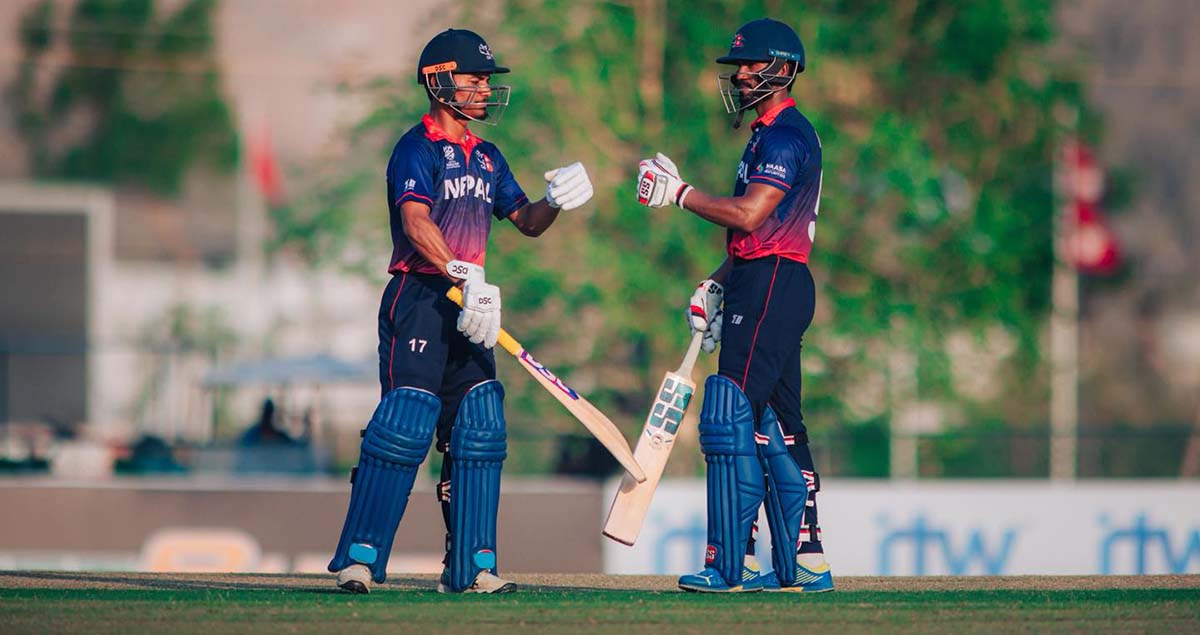 विश्वकप लिग-२: कप्तान पौडेलको शतकमा नेपालले यूएईलाई दियो २ सय ३४ रनको लक्ष्य