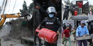 बल्खुमा बनेका अव्यवस्थित टहरा महानगरले भत्कायो (तस्बिरहरू)