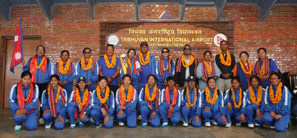 नेपाल नेत्रहीन महिला टी-२० विश्वकप उपविजेता टोली स्वदेश फिर्ता (तस्बिरहरु)