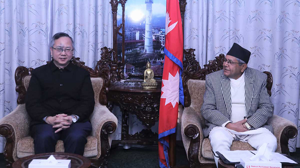 चिनियाँ राजदूत सोङको सभामुख घिमिरेसँग बिदाइ भेट