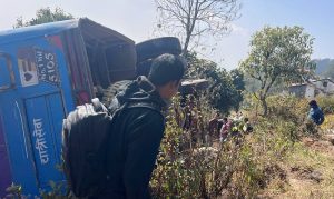 धनकुटामा बस दुर्घटना, ६ जना घाइते