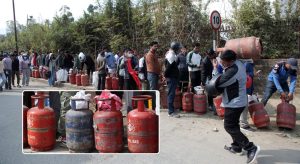 सडक किनारमा खाली सिलिन्डरको लाइन, ग्यास पाउन सास्ती (फोटो फिचर)