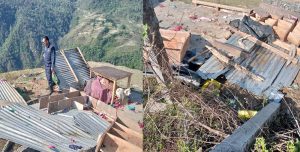 बाजुरामा हावाहुरी, चट्याङ र पहिरोबाट विभिन्न ठाउँमा क्षति