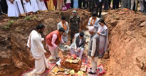 राष्ट्रपति पौडेलले गरे भानु साहित्य उद्यानको शिलान्यास