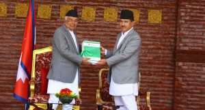 महालेखा परीक्षकको ६३ औं वार्षिक प्रतिवेदन राष्ट्रपति समक्ष पेस