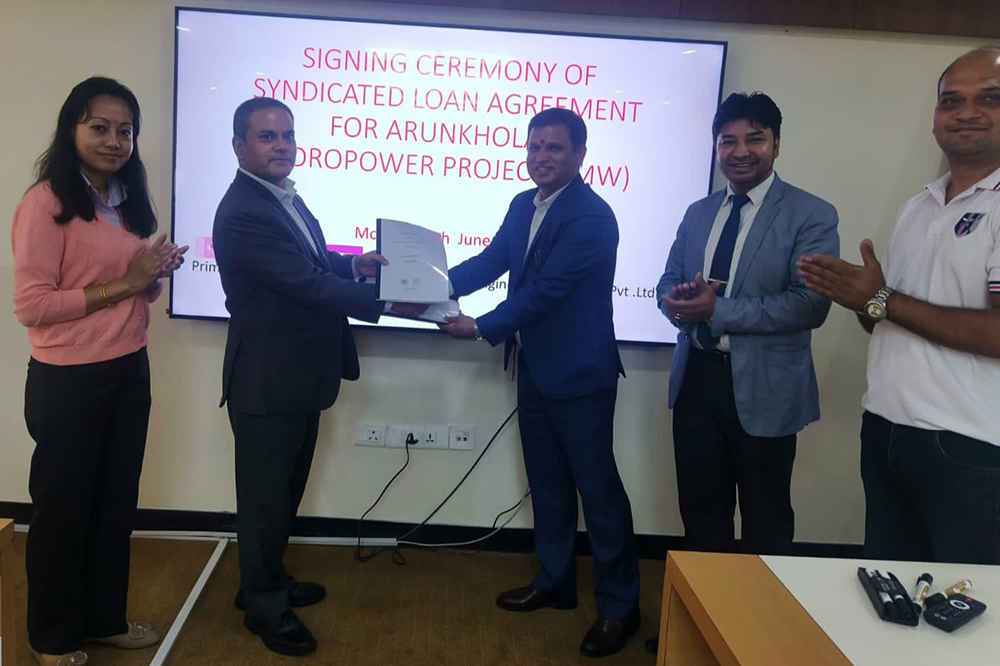 अरुण खोला दुई जलविद्युत आयोजनामा प्राइम बैंकले ऋण लगानी गर्ने