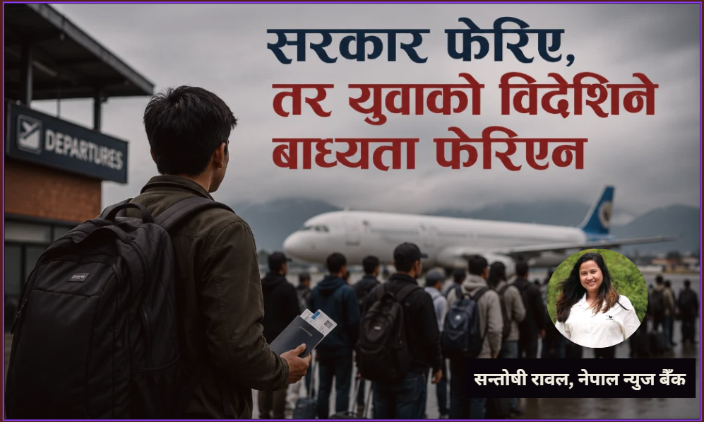 सिंहदरबारमा सरकार फेरियो, विमानस्थलमा युवाको लाइन फेरिएन