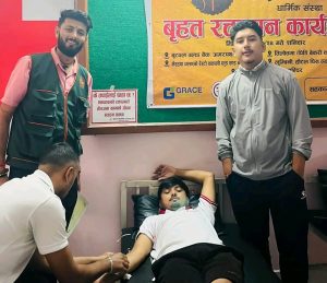 रुद्रगढ धार्मिक संस्थाद्वारा रक्तदान कार्यक्रम सम्पन्न